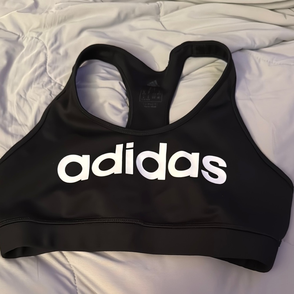 adidas Women's Black and White Sports Bra